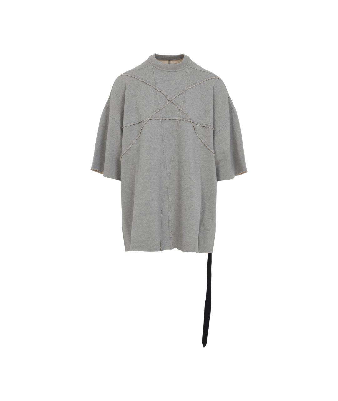 RICK OWENS DRKSHDW Серая хлопковая футболка, фото 1