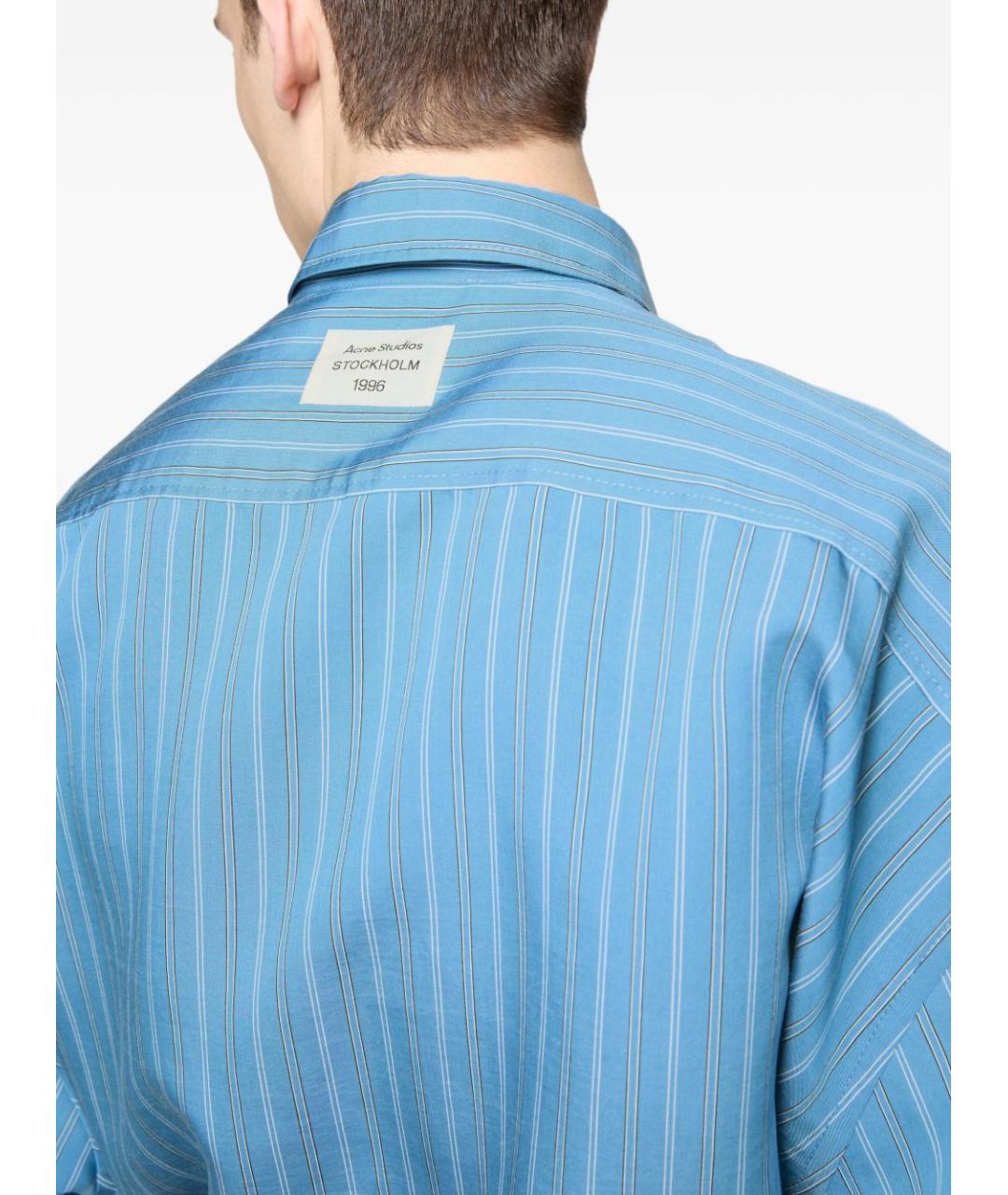 ACNE STUDIOS Голубая хлопковая кэжуал рубашка, фото 4