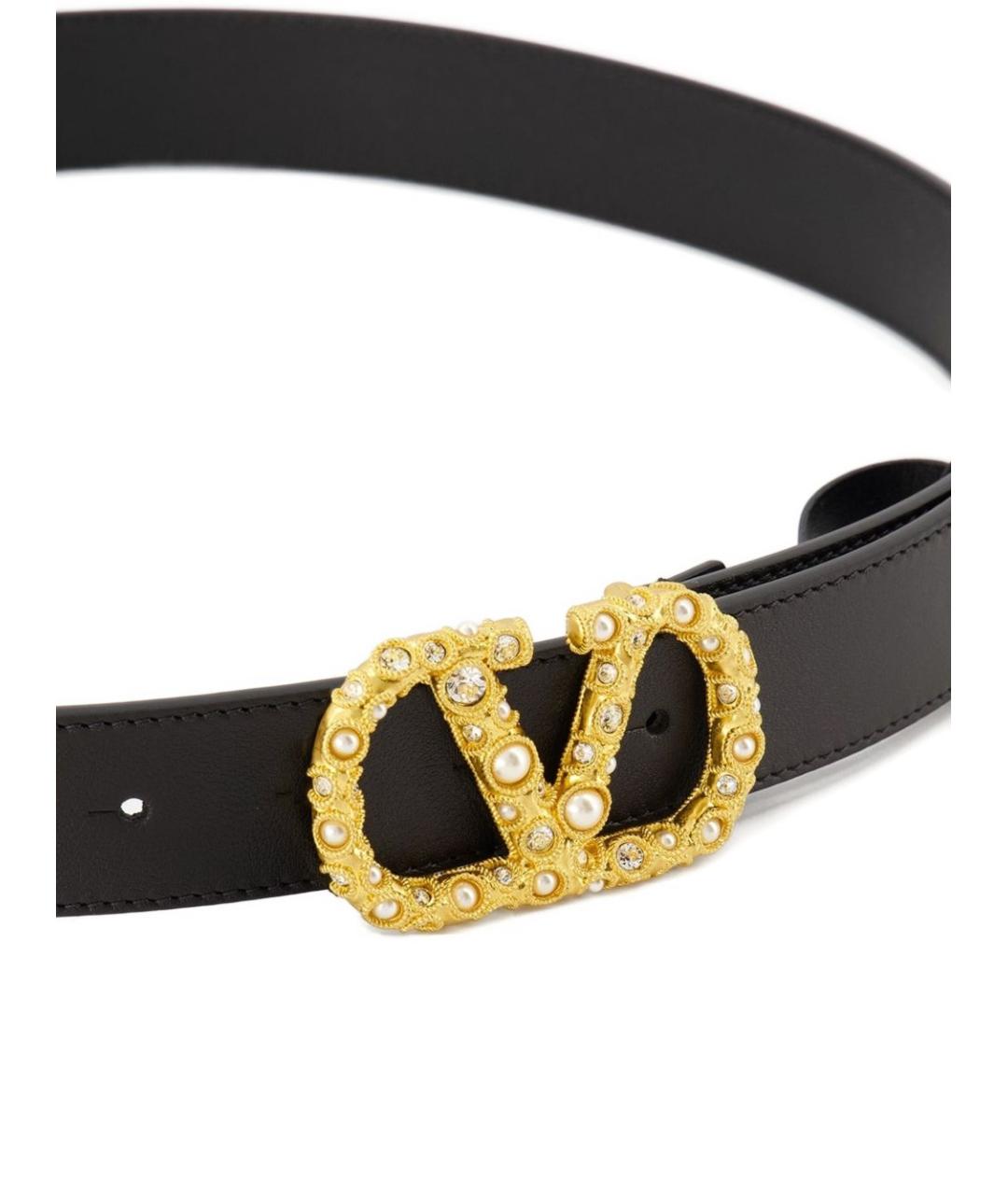 VALENTINO Черный кожаный ремень, фото 3