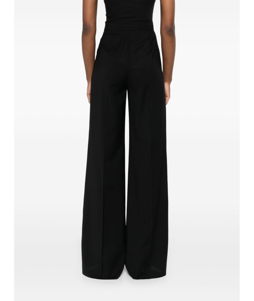 MAX MARA Черные шерстяные прямые брюки, фото 3