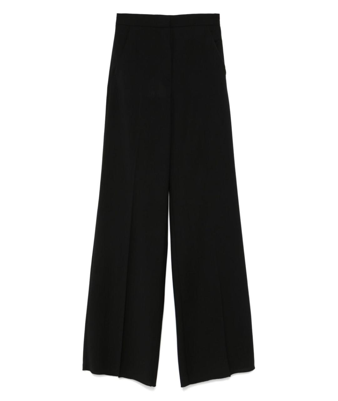 MAX MARA Черные шерстяные прямые брюки, фото 1