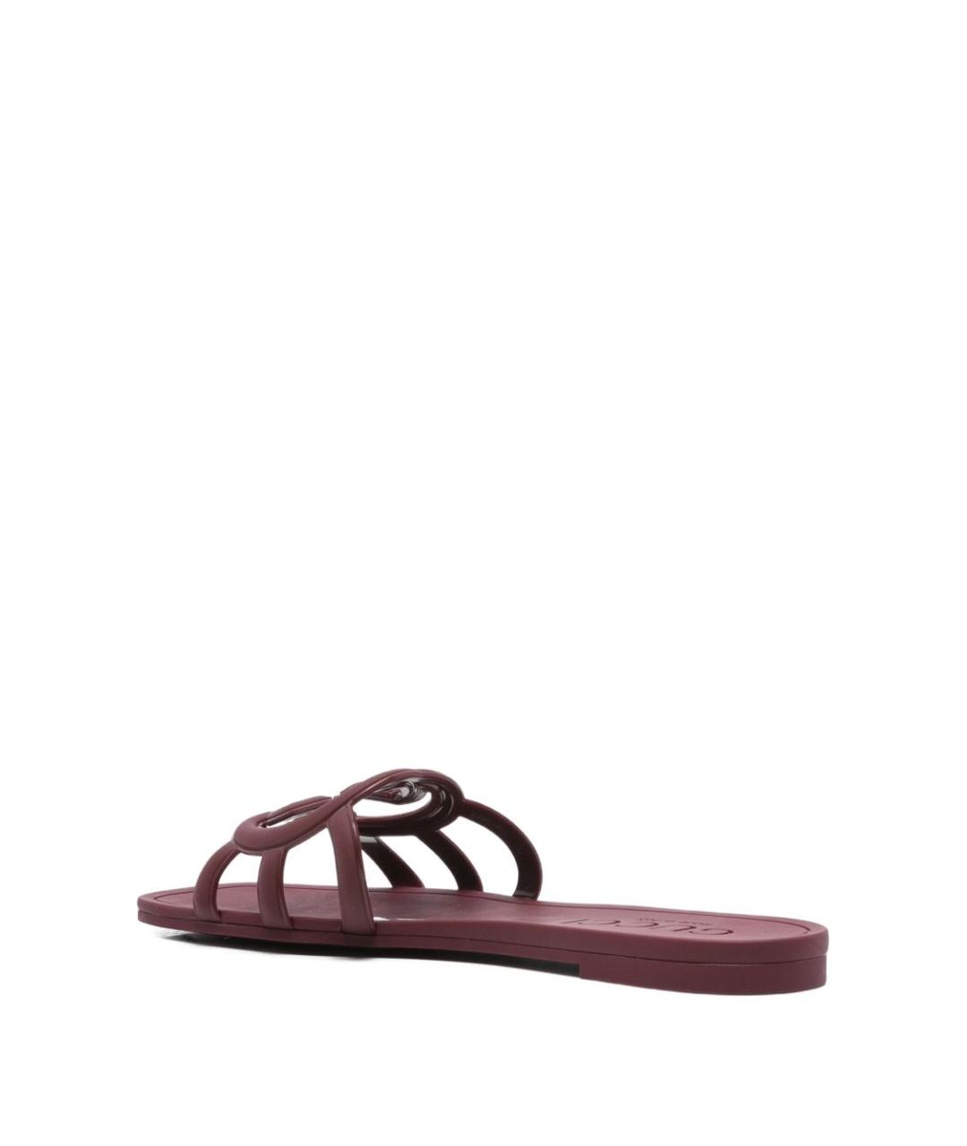 GUCCI Бордовые резиновые шлепанцы, фото 2