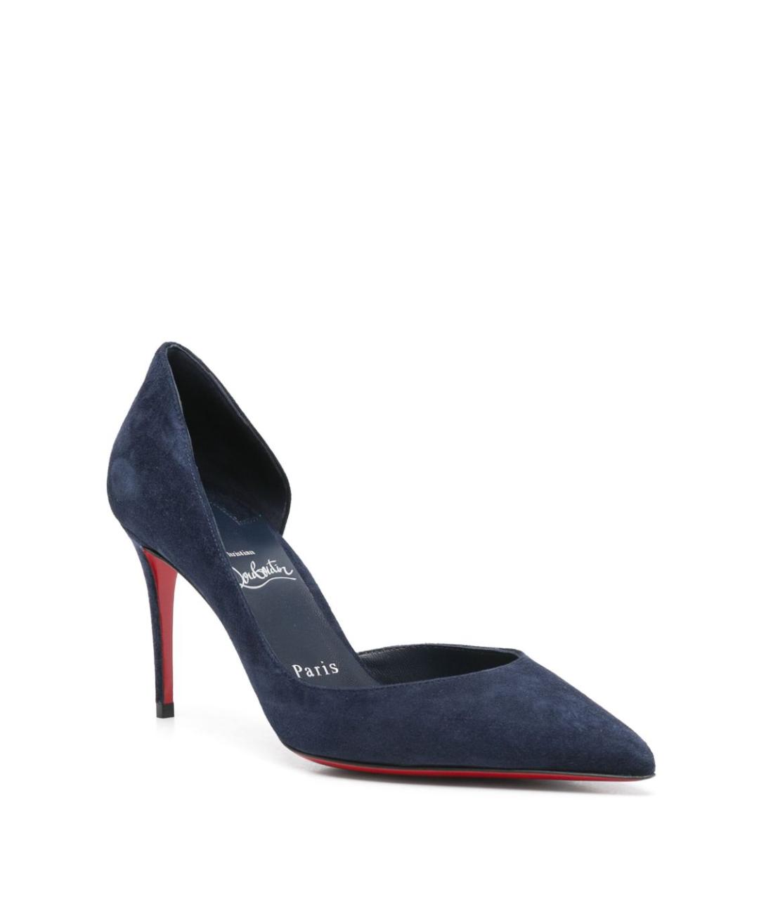 CHRISTIAN LOUBOUTIN Синие замшевые туфли, фото 2