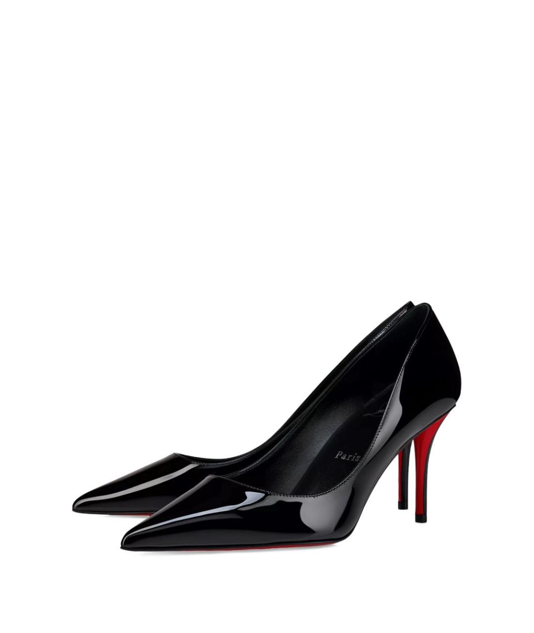 CHRISTIAN LOUBOUTIN Черные кожаные туфли, фото 2