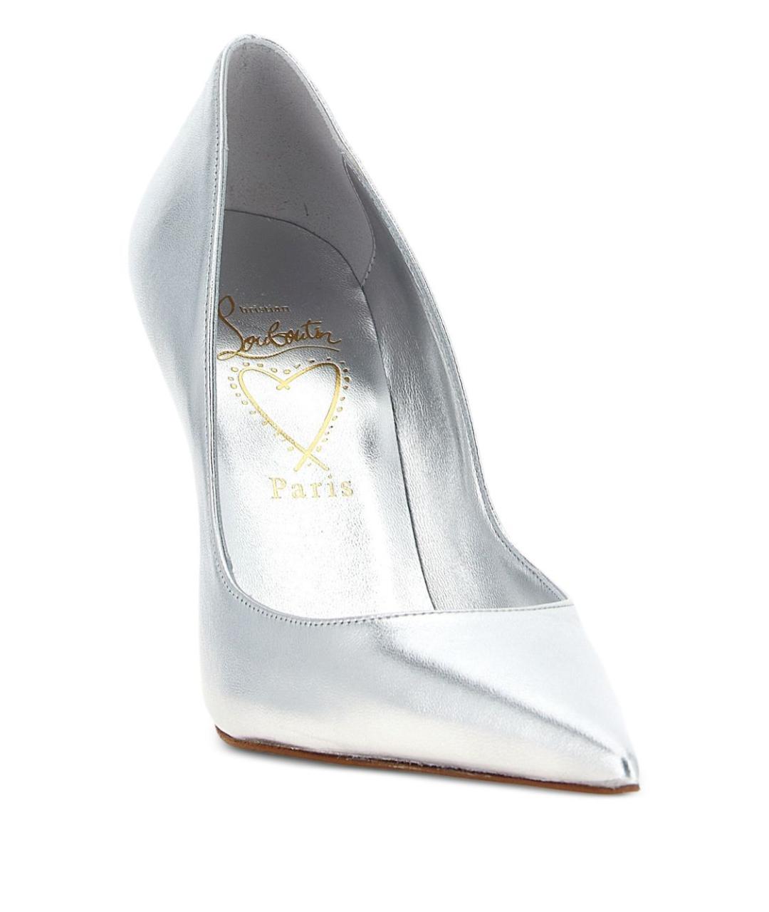 CHRISTIAN LOUBOUTIN Серебряные кожаные туфли, фото 4