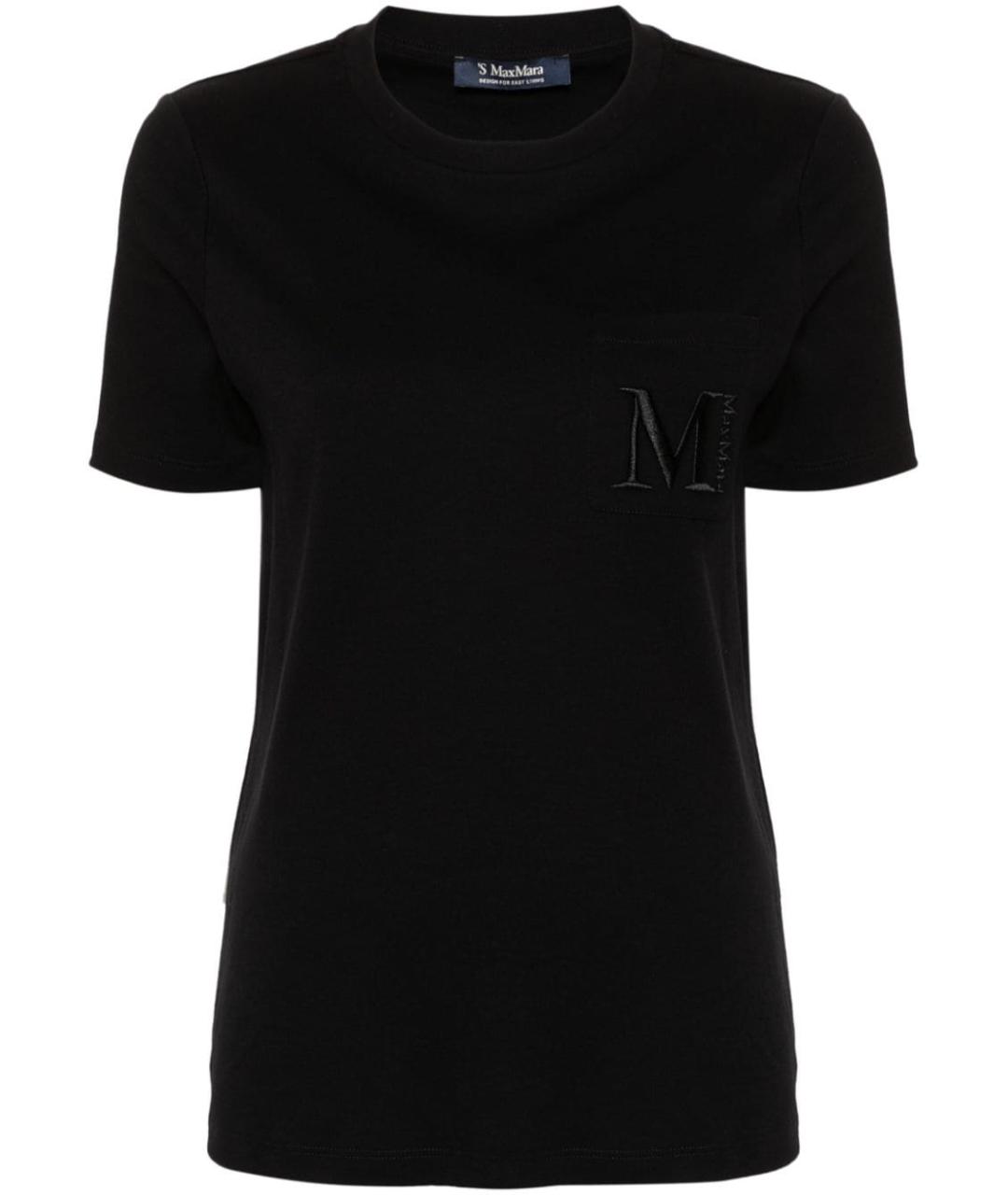 'S MAX MARA Черная хлопковая футболка, фото 1