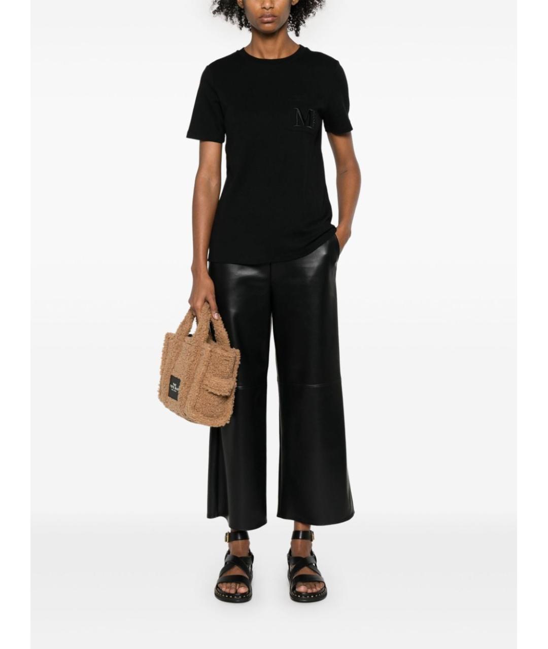'S MAX MARA Черная хлопковая футболка, фото 5