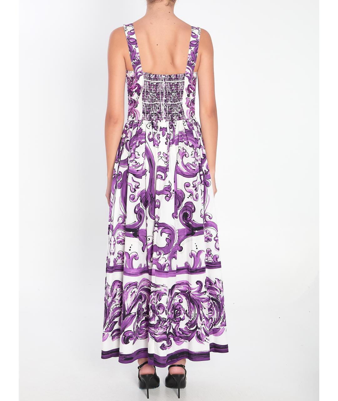 DOLCE&GABBANA Фиолетовое хлопковое повседневное платье, фото 5