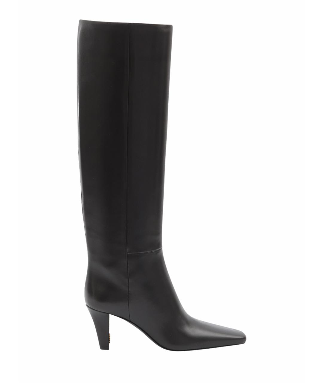 SAINT LAURENT Черные кожаные сапоги, фото 1