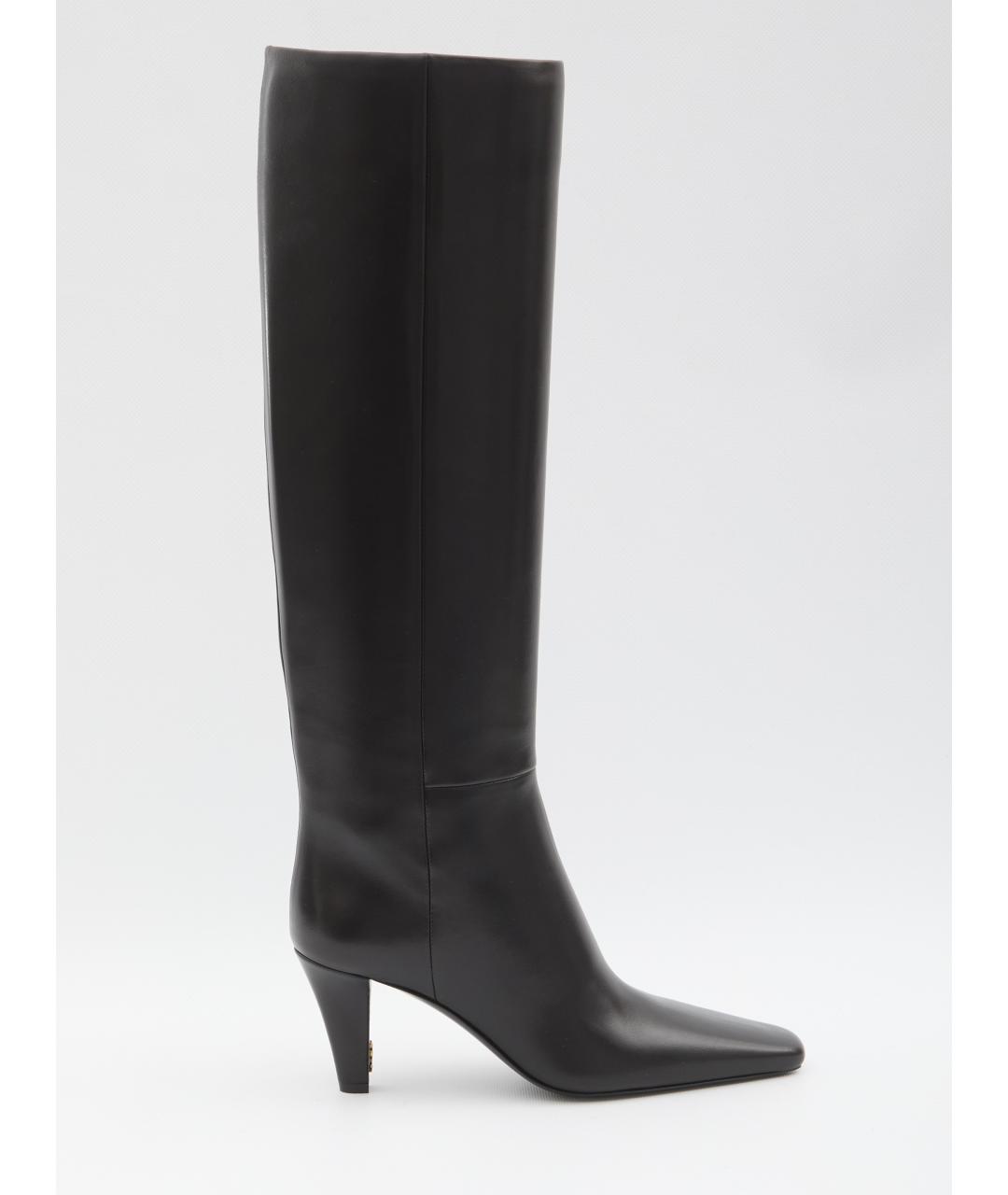 SAINT LAURENT Черные кожаные сапоги, фото 6
