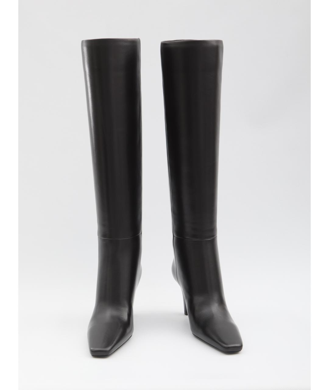 SAINT LAURENT Черные кожаные сапоги, фото 5