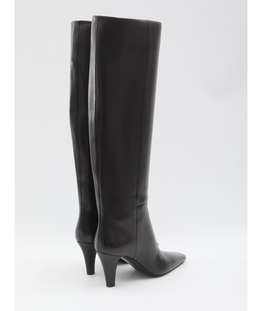 SAINT LAURENT Черные кожаные сапоги, фото 3