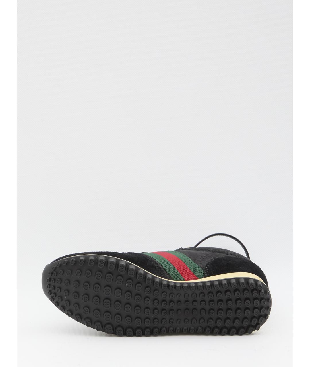 GUCCI Черные кожаные кроссовки, фото 4