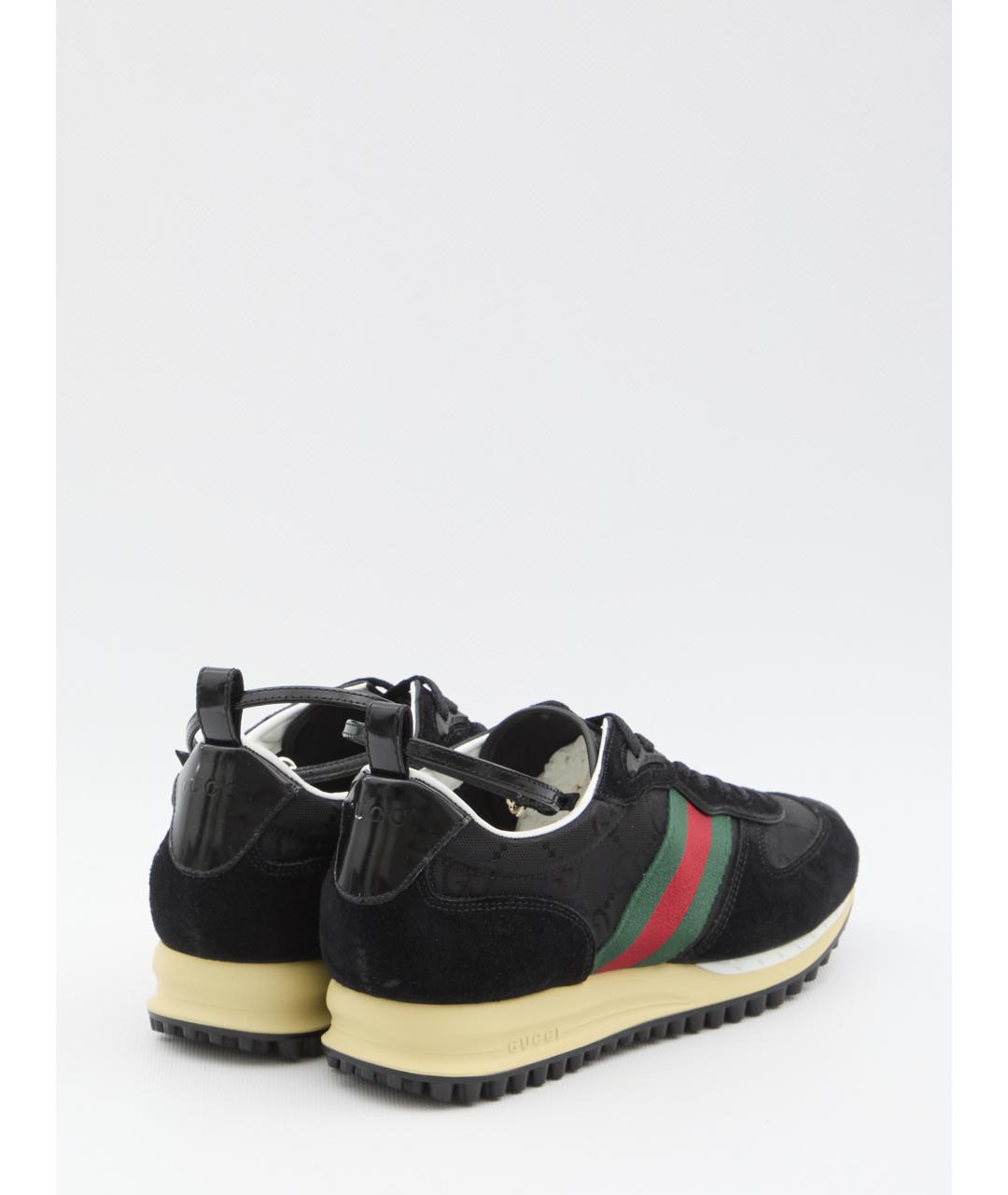 GUCCI Черные кожаные кроссовки, фото 3