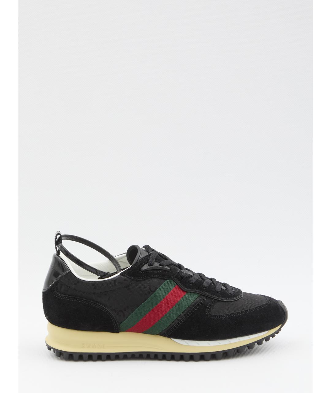 GUCCI Черные кожаные кроссовки, фото 6