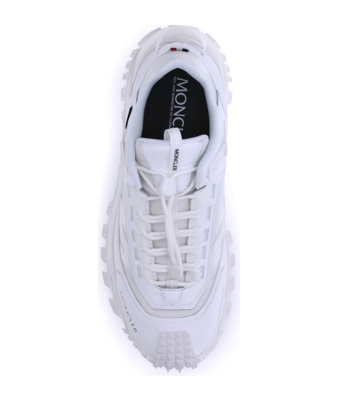 MONCLER Белые синтетические низкие кроссовки / кеды, фото 4