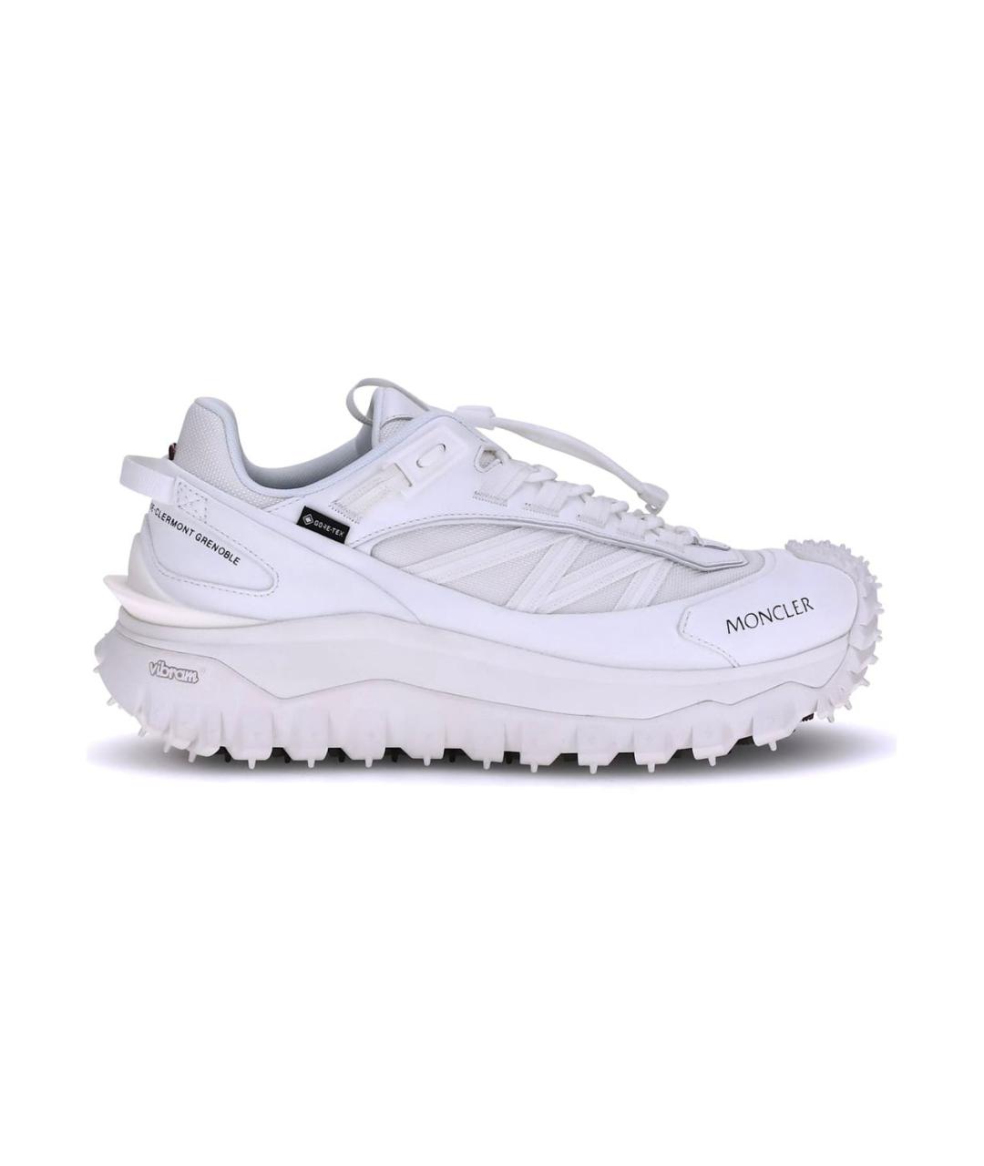 MONCLER Белые синтетические низкие кроссовки / кеды, фото 1
