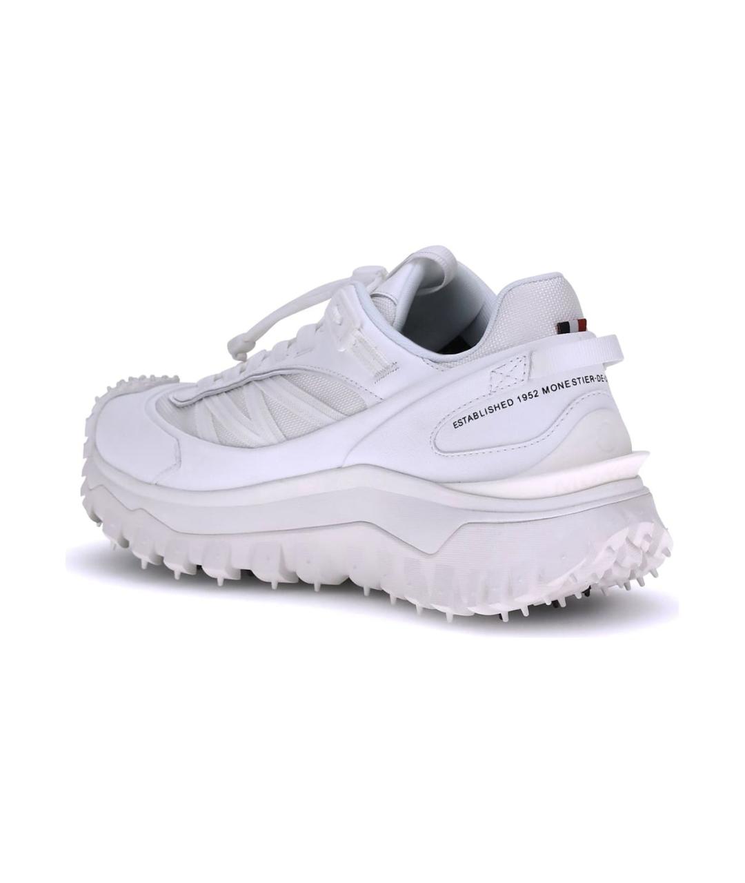MONCLER Белые синтетические низкие кроссовки / кеды, фото 3
