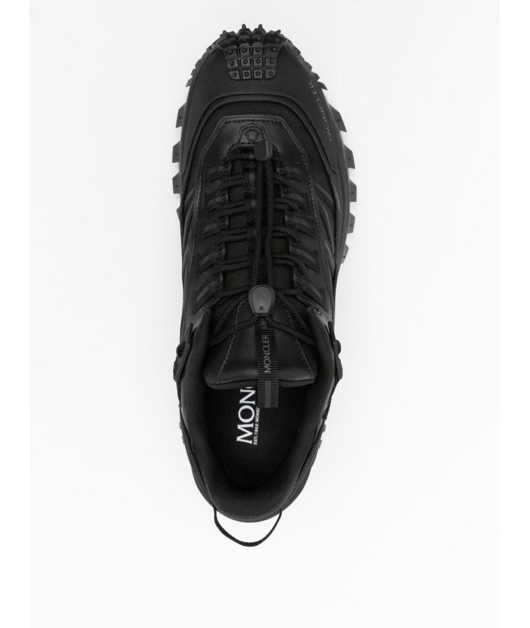 MONCLER Черные синтетические низкие кроссовки / кеды, фото 4