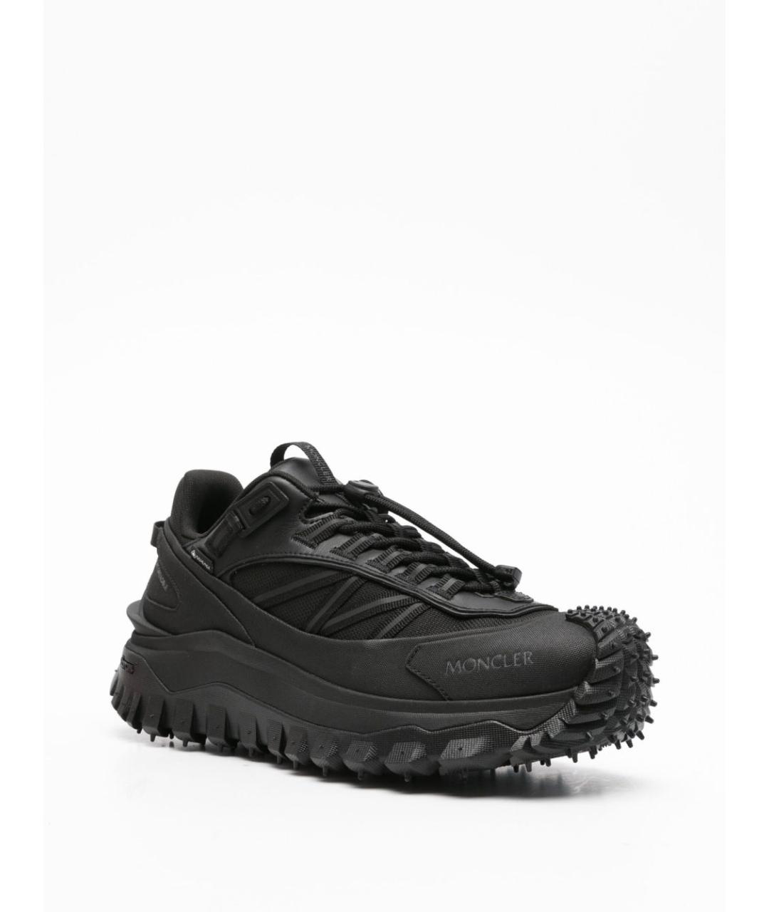 MONCLER Черные синтетические низкие кроссовки / кеды, фото 3