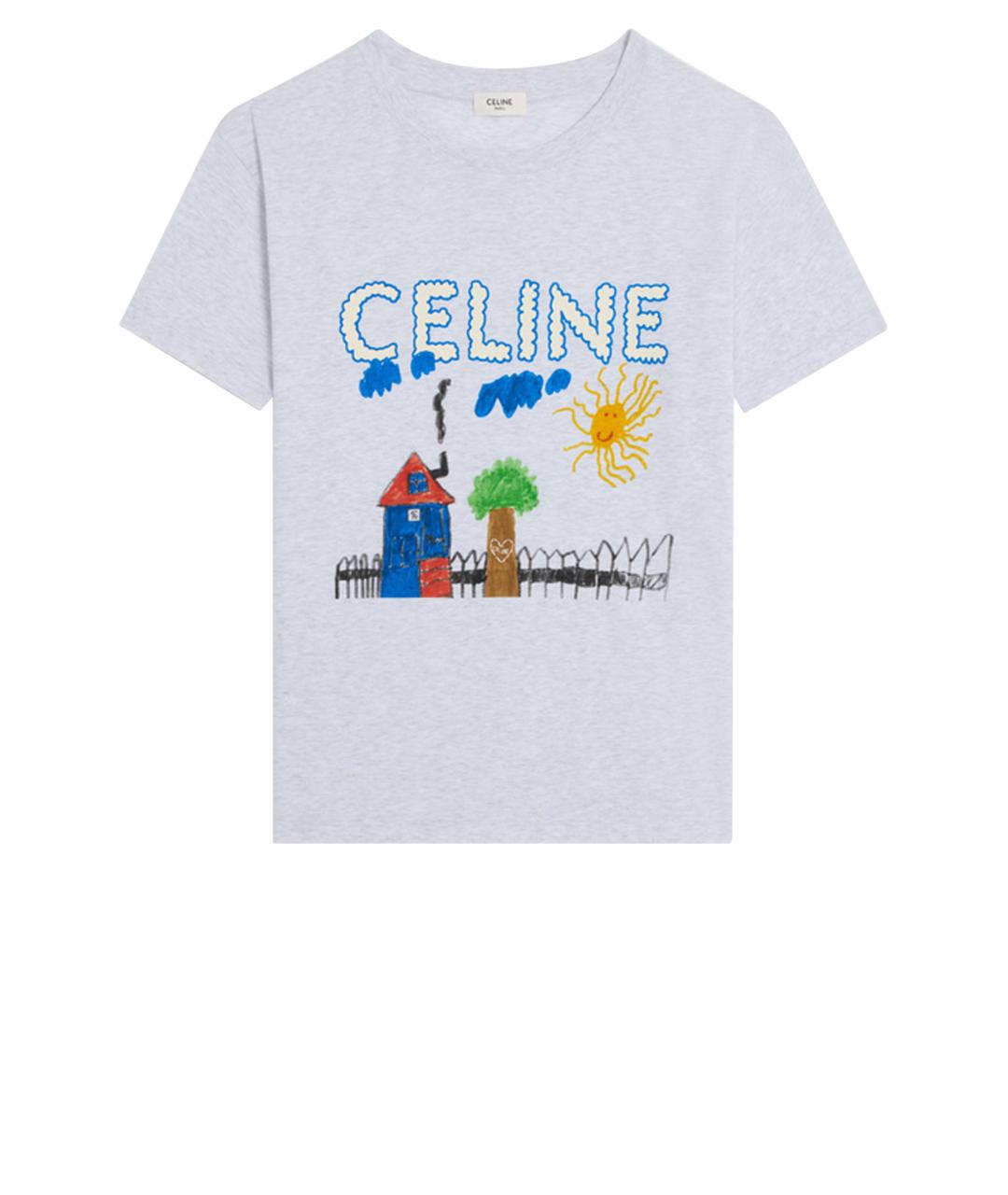 CELINE Серая хлопковая футболка, фото 1