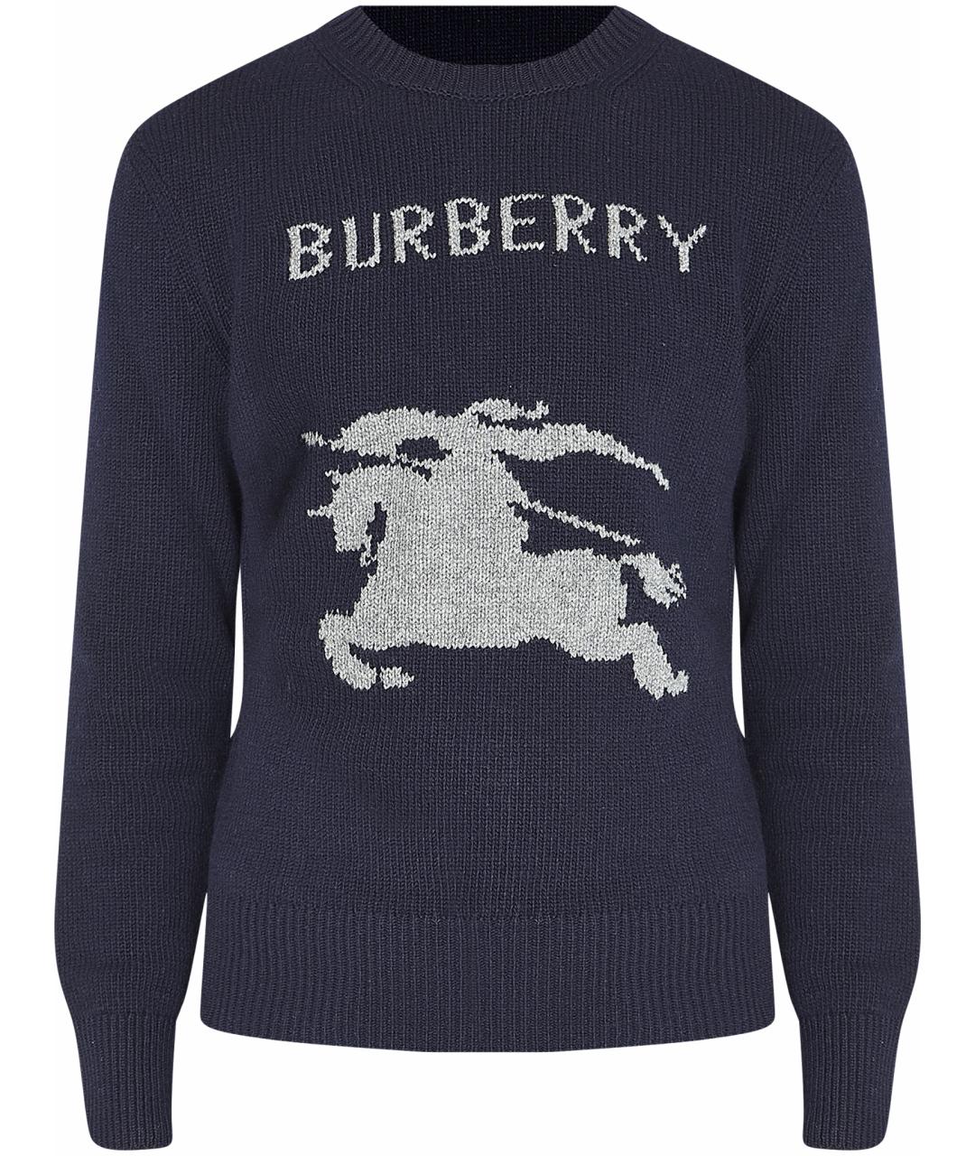 BURBERRY Темно-синий шерстяной джемпер / свитер, фото 1