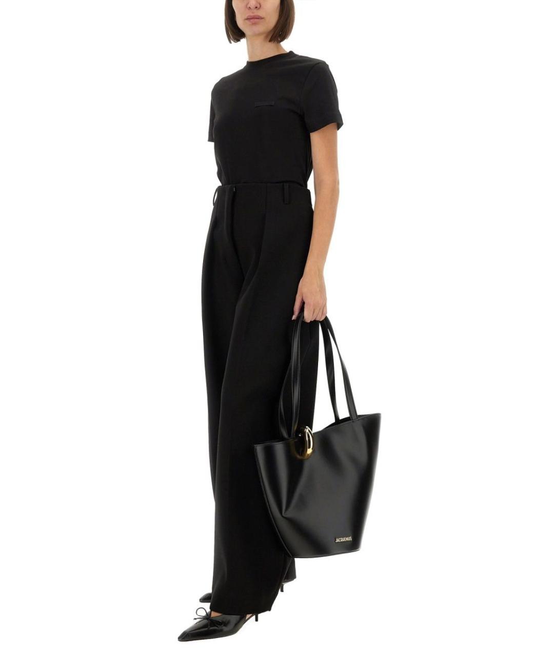 JACQUEMUS Черные полиамидовые прямые брюки, фото 2