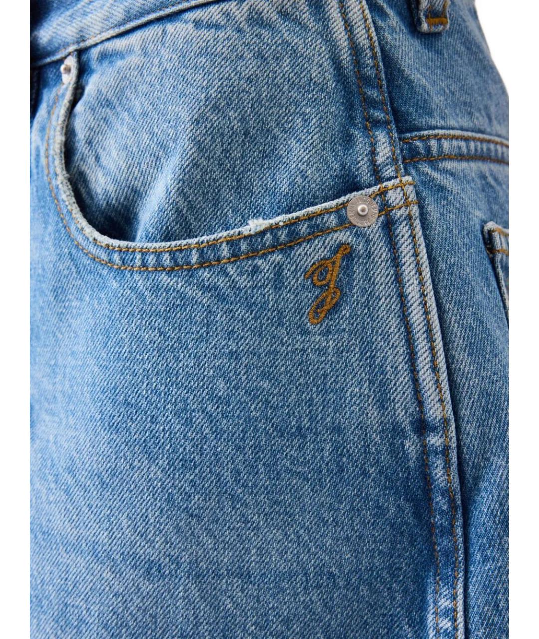 JACQUEMUS Голубые хлопковые прямые джинсы, фото 3