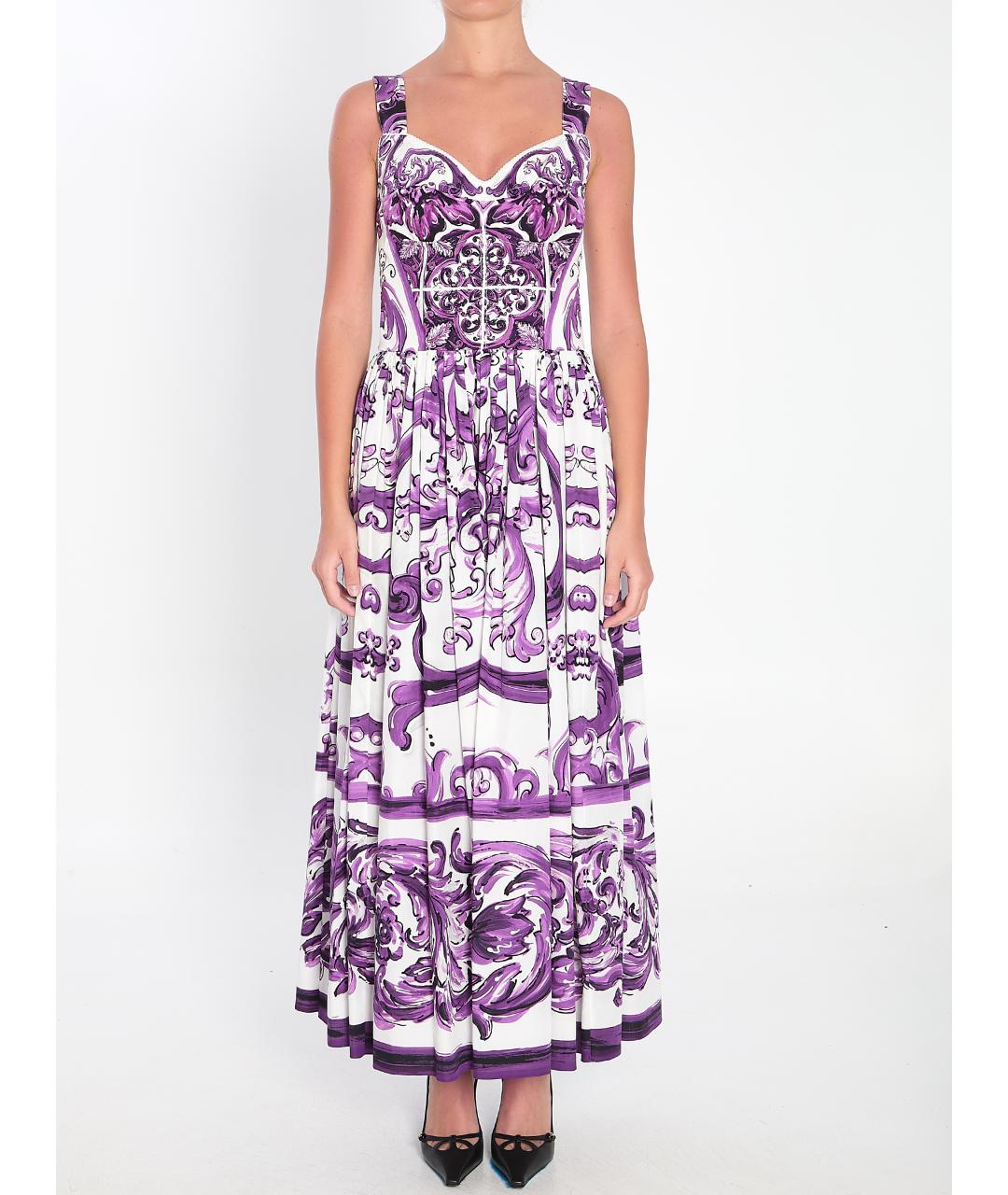 DOLCE&GABBANA Мульти хлопковое повседневное платье, фото 2