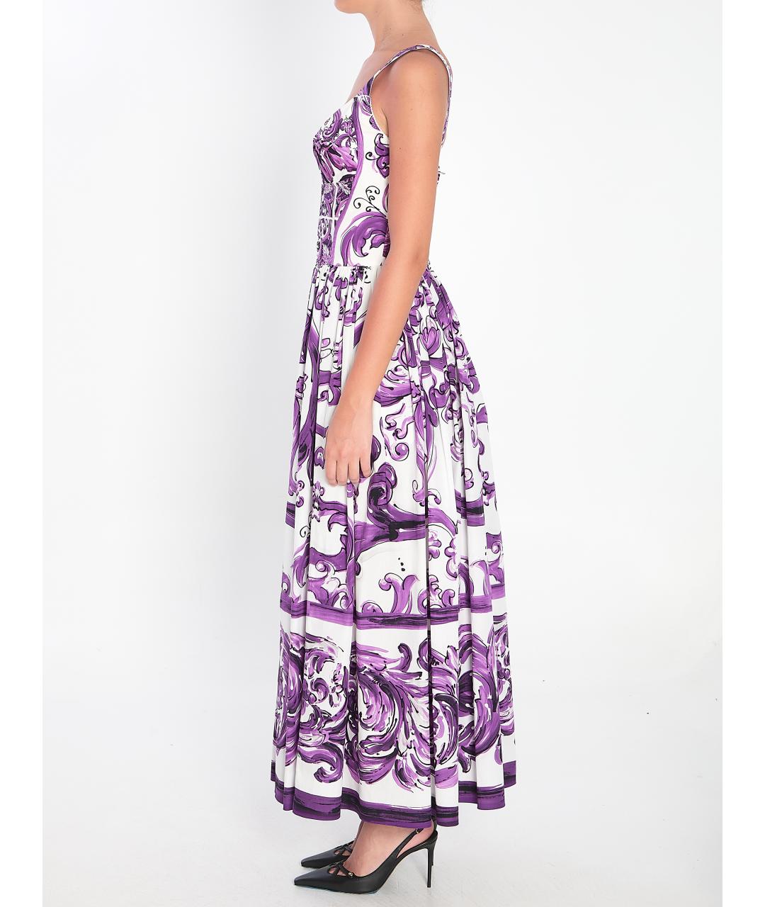 DOLCE&GABBANA Мульти хлопковое повседневное платье, фото 4