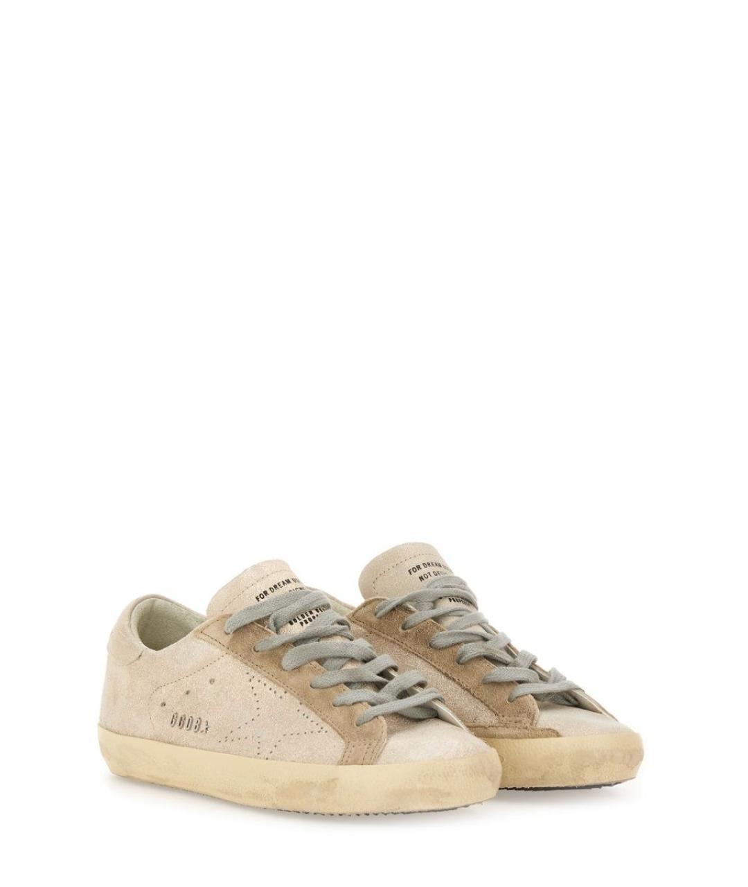 GOLDEN GOOSE DELUXE BRAND Бежевые кожаные кеды, фото 2