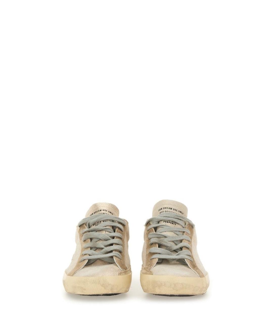 GOLDEN GOOSE DELUXE BRAND Бежевые кожаные кеды, фото 4