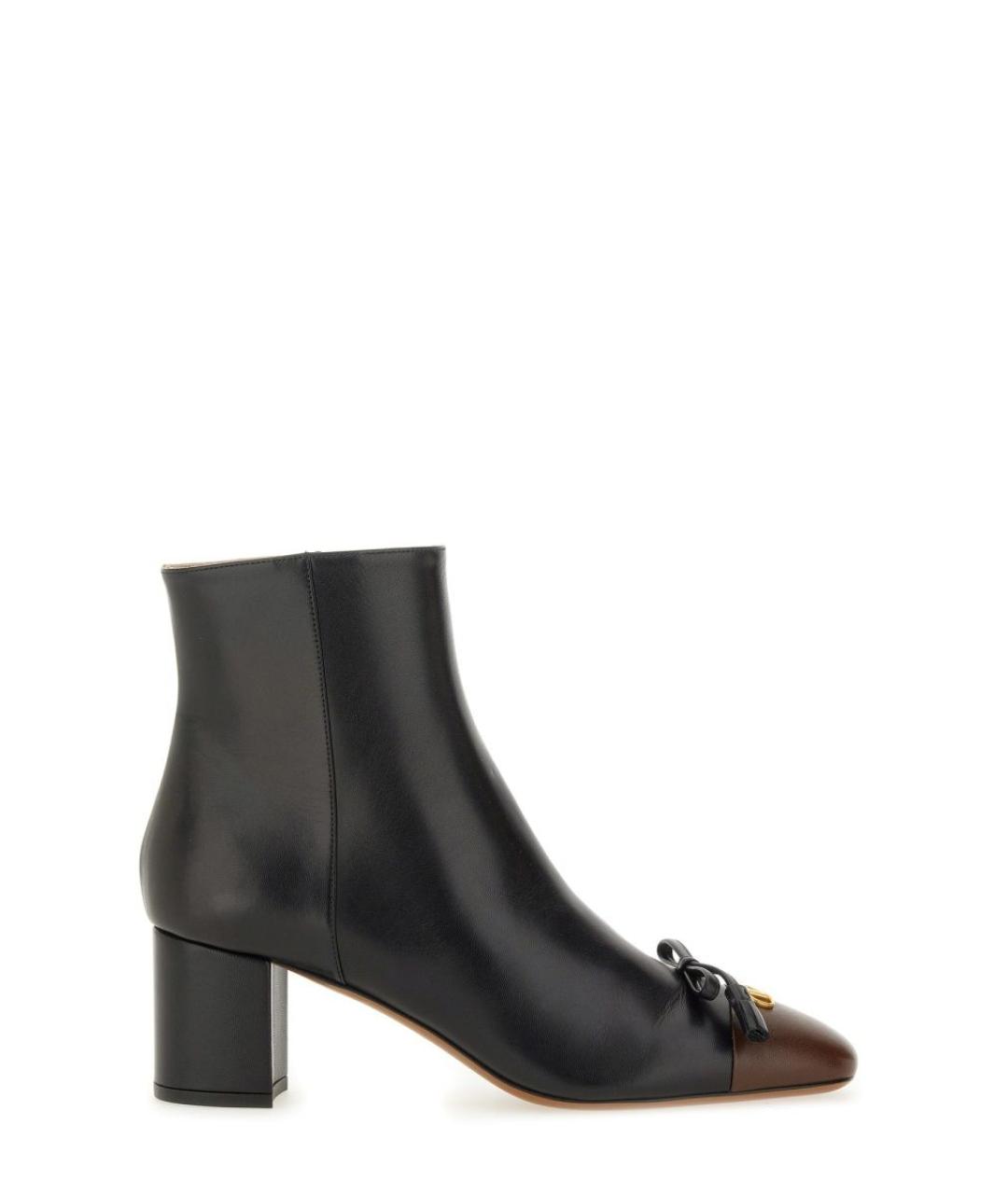 VALENTINO Черные кожаные ботильоны, фото 1