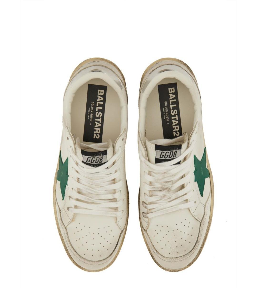 GOLDEN GOOSE DELUXE BRAND Белые кожаные низкие кроссовки / кеды, фото 2