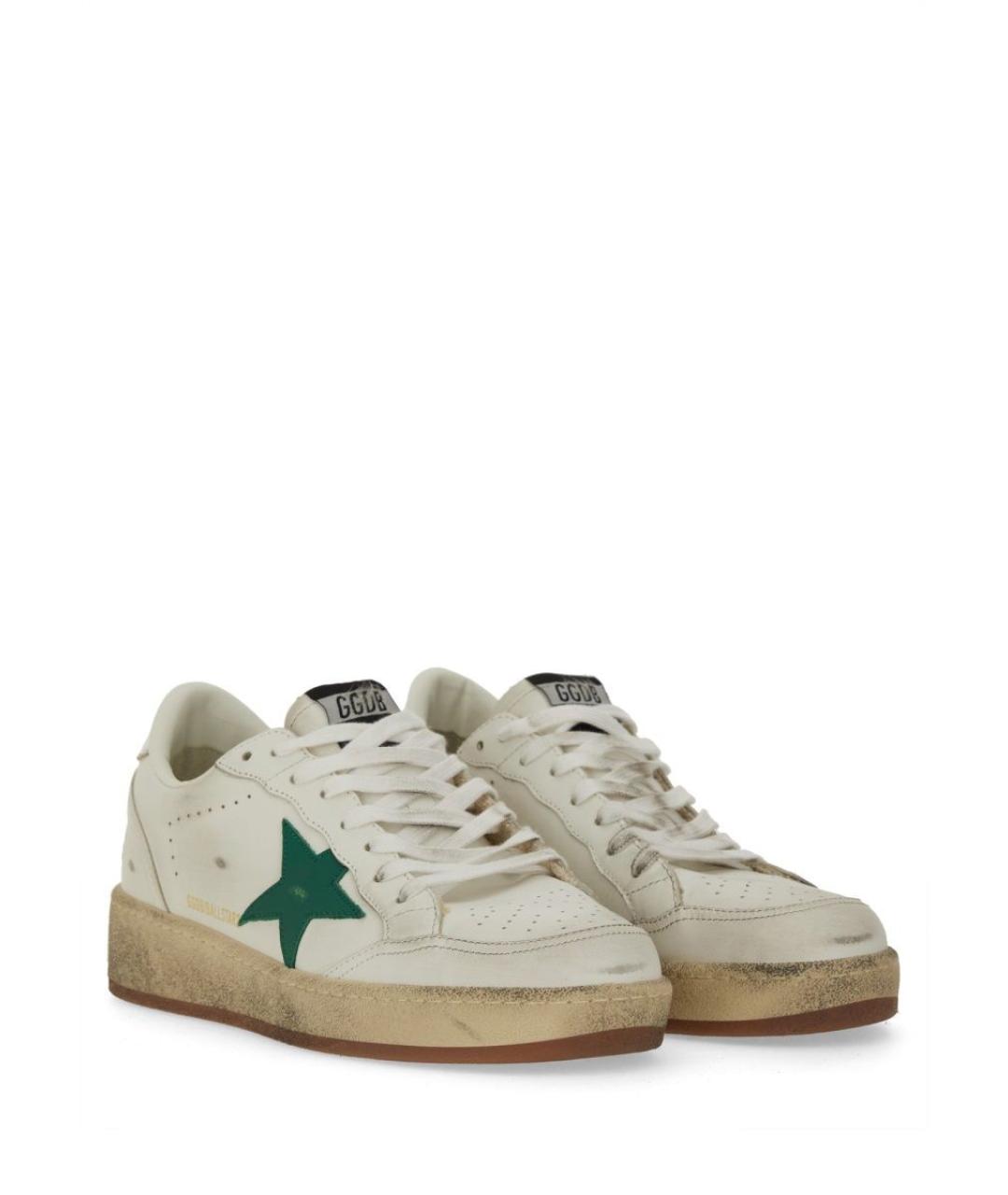 GOLDEN GOOSE DELUXE BRAND Белые кожаные низкие кроссовки / кеды, фото 3