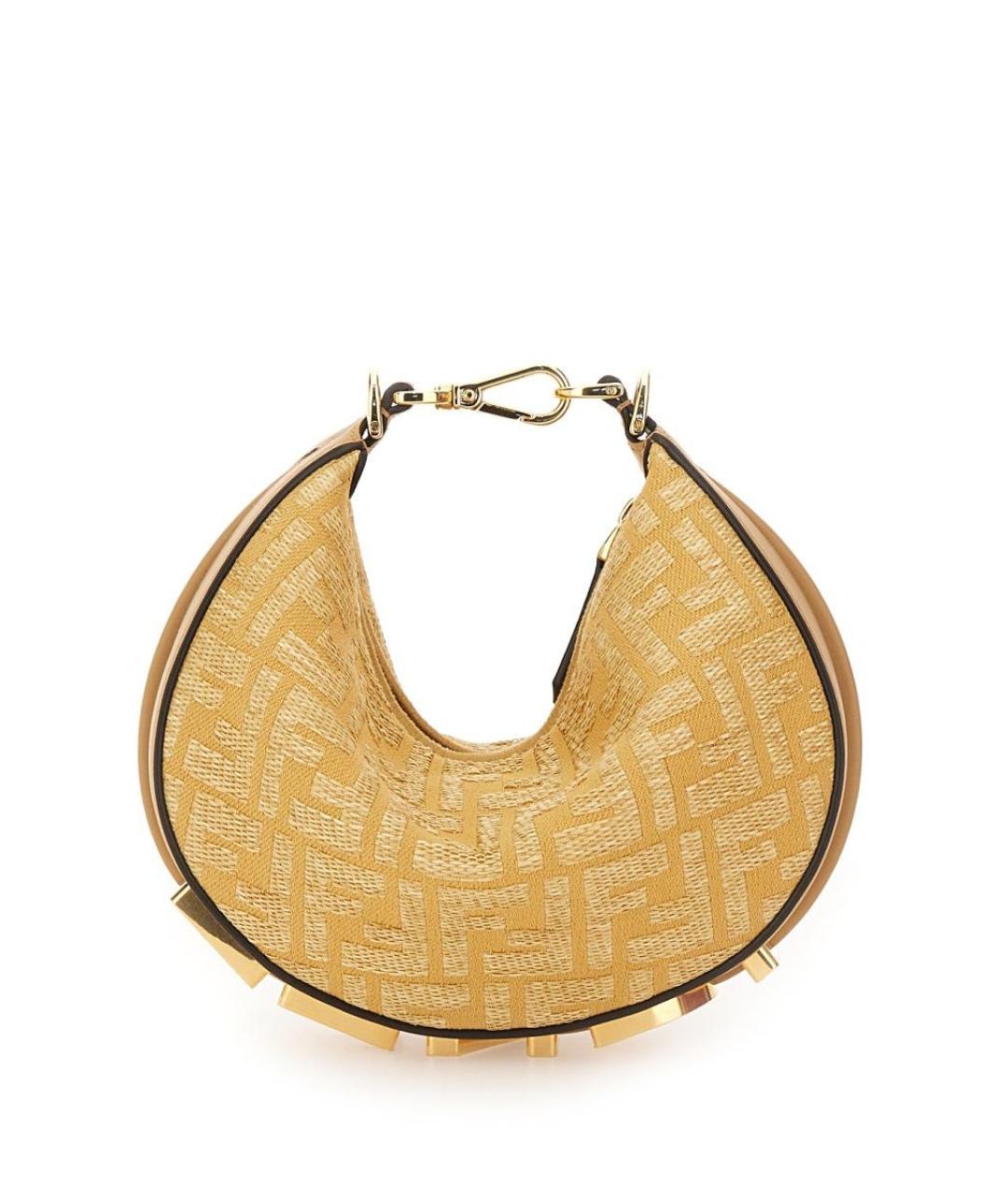 FENDI Бежевая синтетическая сумка с короткими ручками, фото 1