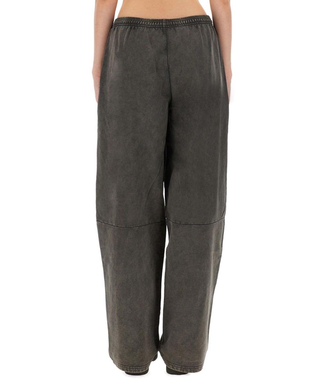 ALEXANDER WANG Антрацитовые хлопковые прямые брюки, фото 3