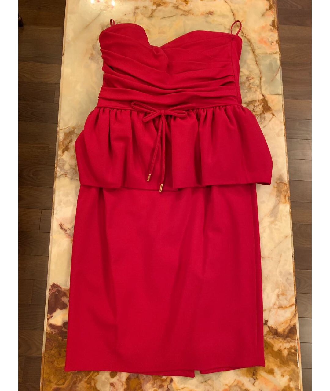 DSQUARED2 Красное шерстяное коктейльное платье, фото 3