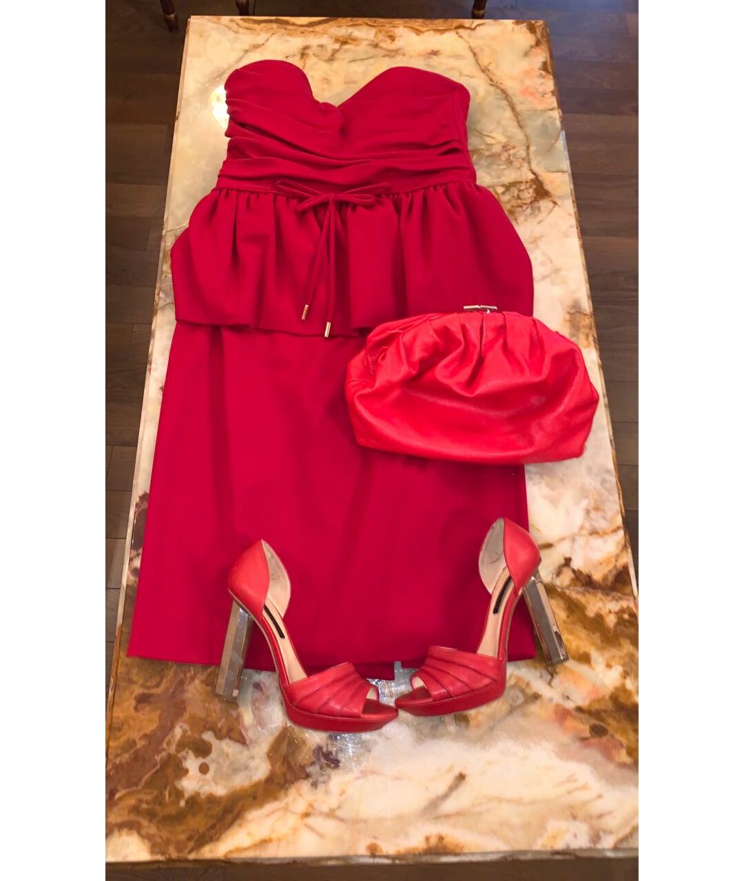 DSQUARED2 Красное шерстяное коктейльное платье, фото 2