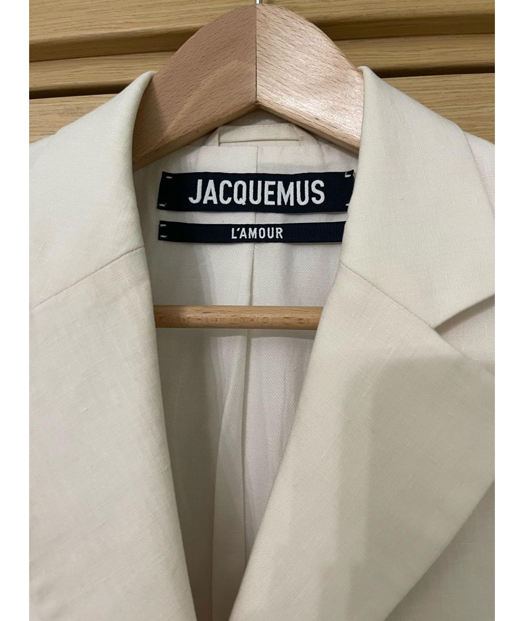 JACQUEMUS Белый льняной жакет/пиджак, фото 3