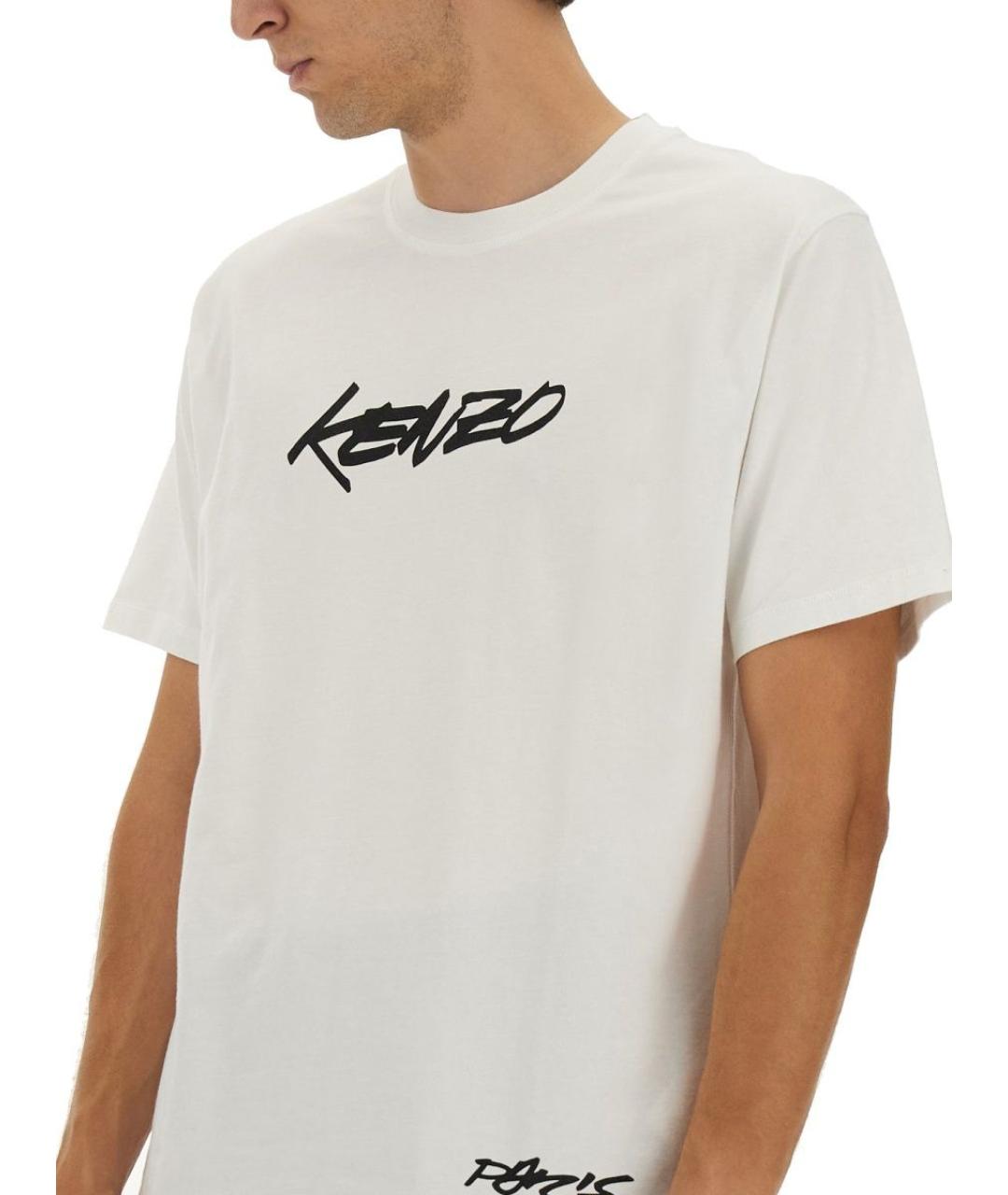 KENZO Белая хлопковая футболка, фото 4