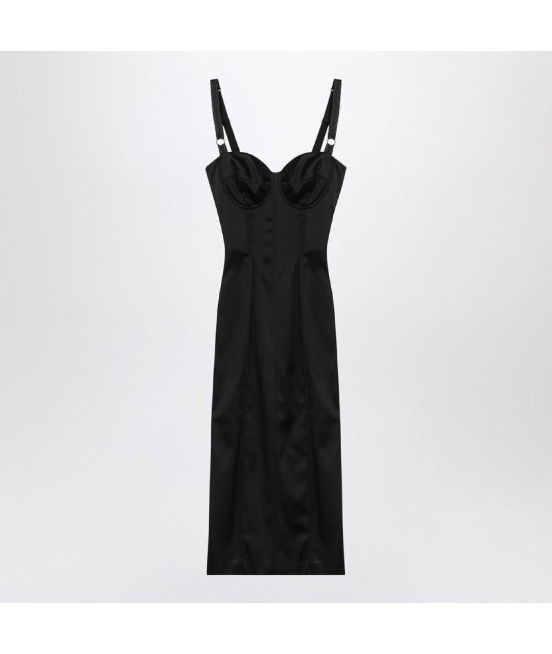 DOLCE&GABBANA Черное ацетатное коктейльное платье, фото 3