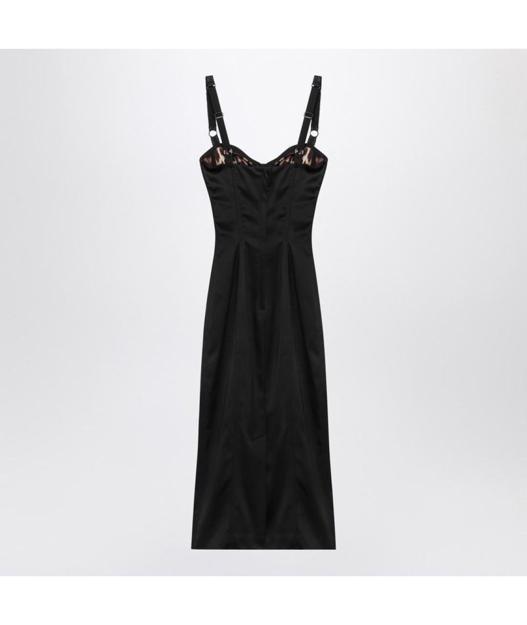 DOLCE&GABBANA Черное ацетатное коктейльное платье, фото 2