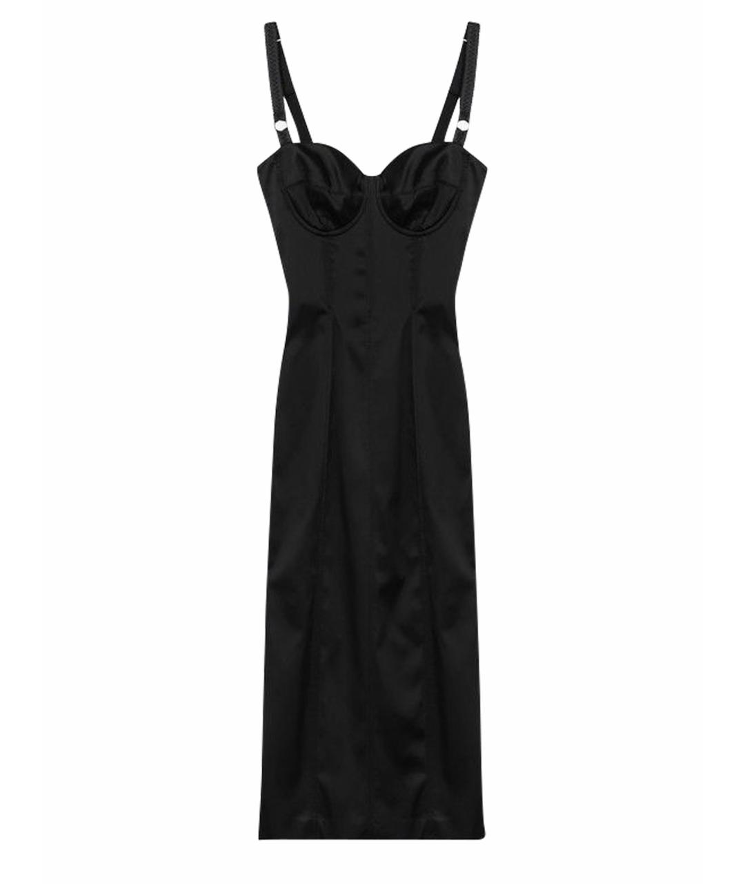 DOLCE&GABBANA Черное ацетатное коктейльное платье, фото 1