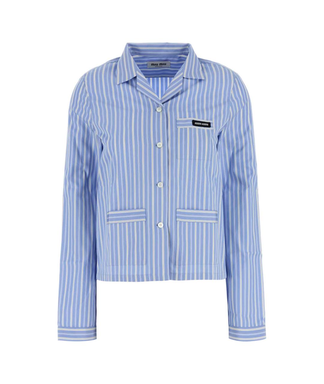 MIU MIU Синяя хлопковая рубашка, фото 1