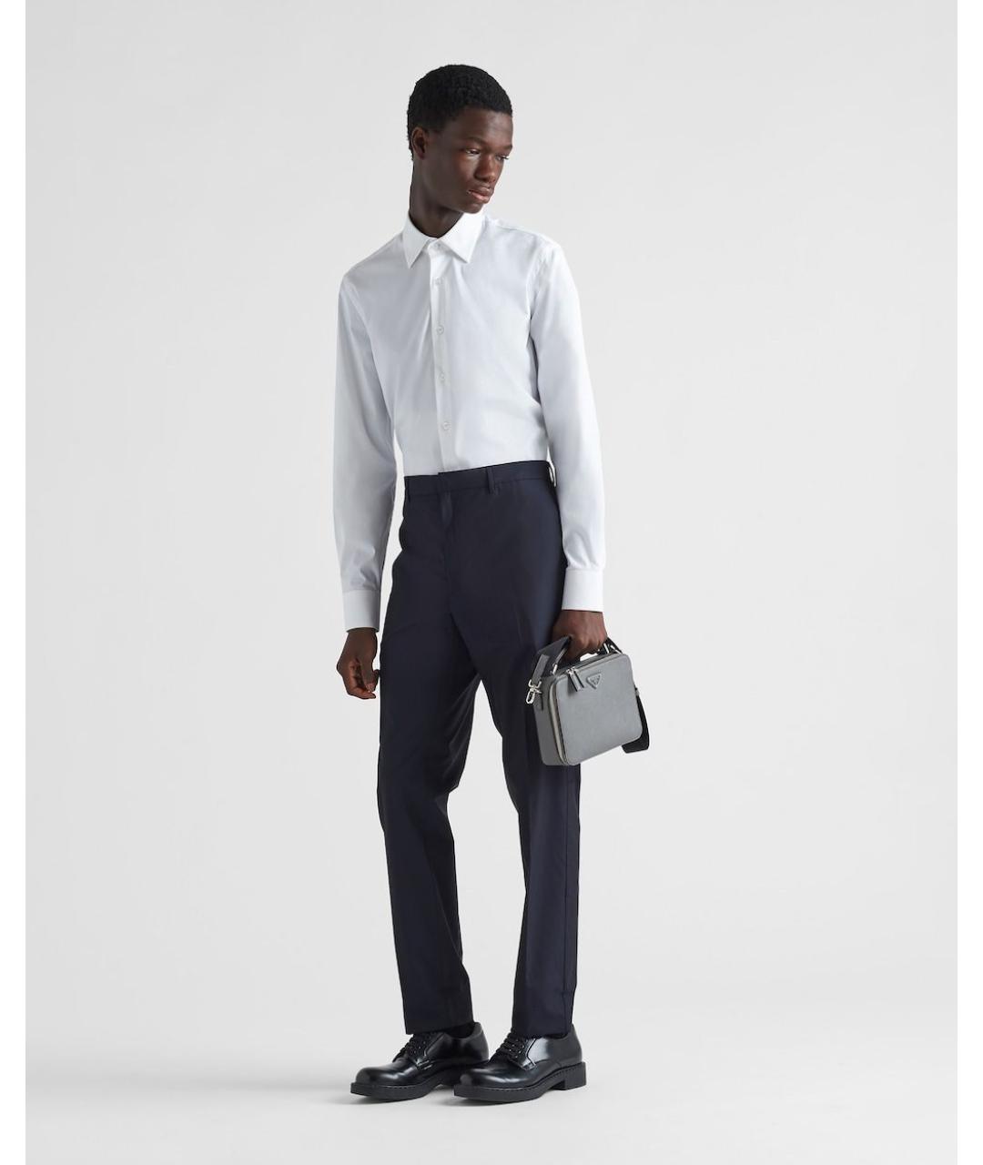 PRADA Темно-синие хлопковые повседневные брюки, фото 2