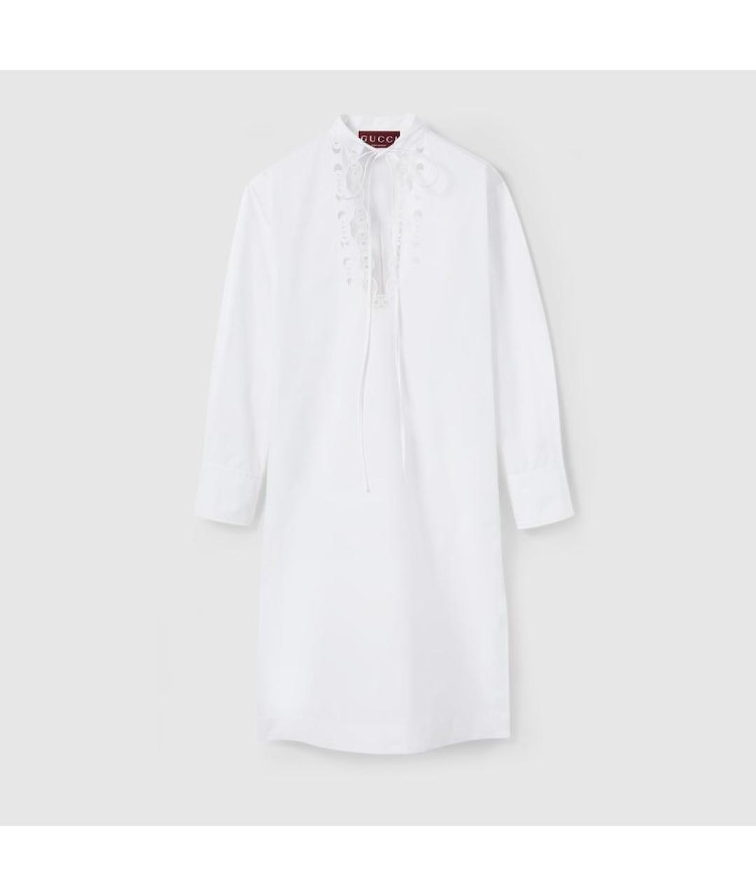 GUCCI Белое хлопковое повседневное платье, фото 6