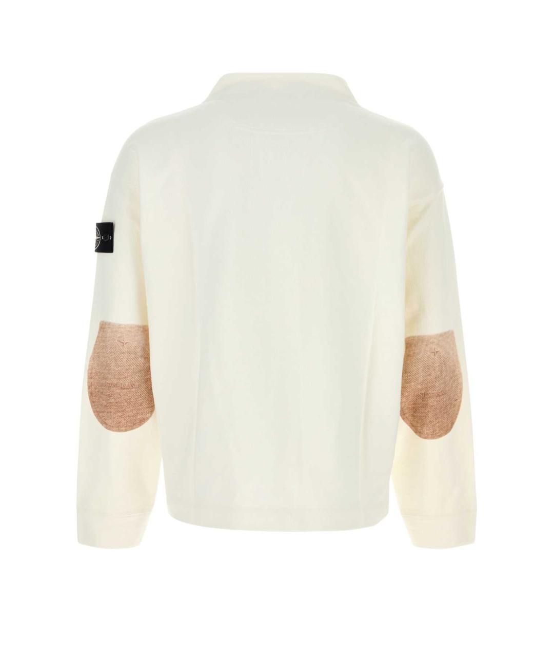 STONE ISLAND Белый хлопковый джемпер / свитер, фото 2