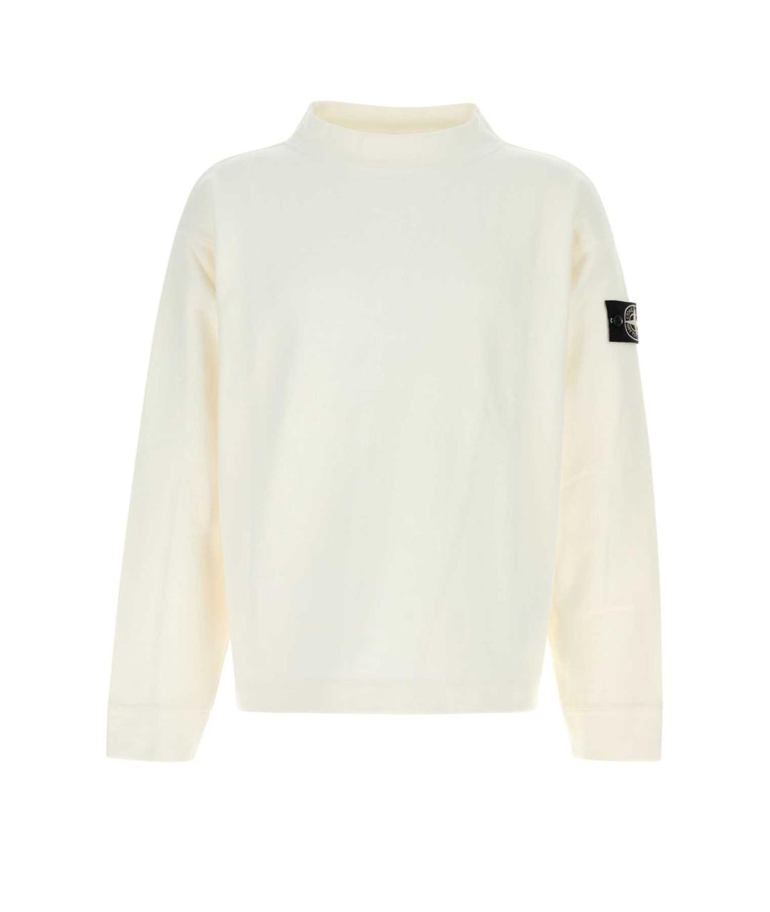 STONE ISLAND Белый хлопковый джемпер / свитер, фото 1