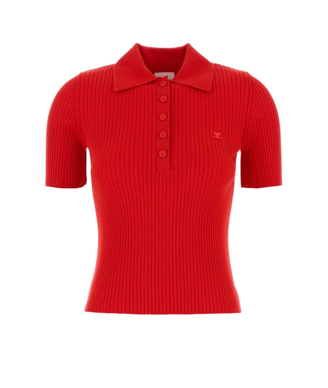 COURREGES Красная вискозная футболка, фото 1